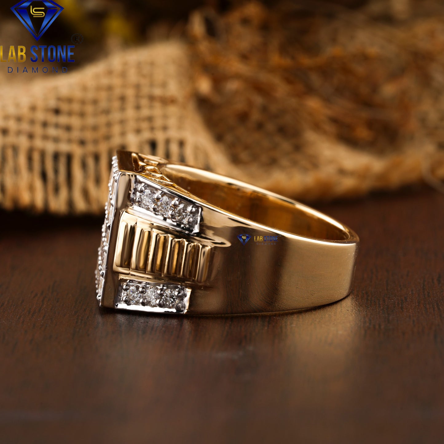 2.37 TDW Princess & Round Cut Diamond Men’s Ring