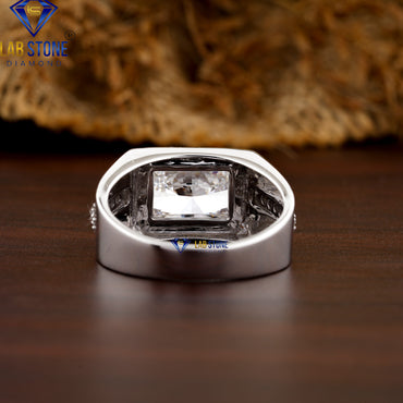 3.58 TDW Radiant and Round Cut Men’s Engagement Ring