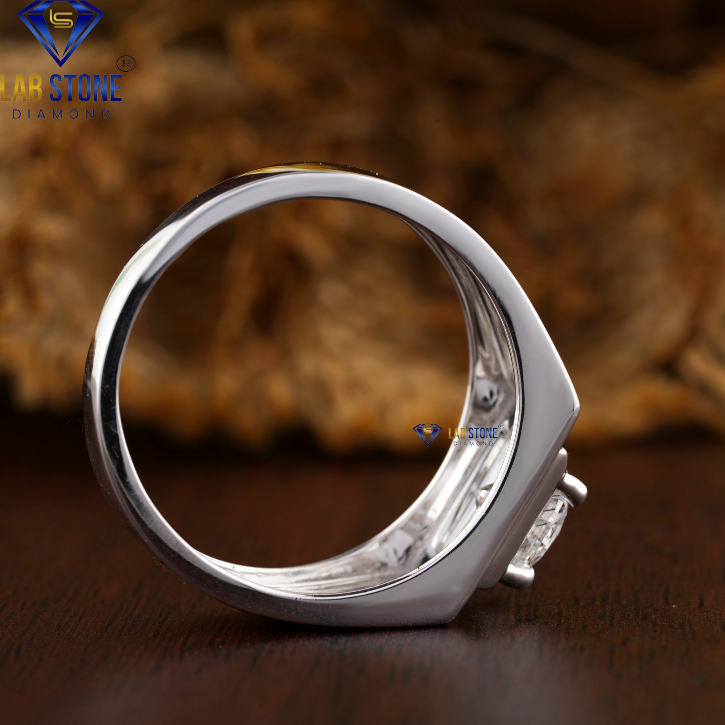 1.31 TDW Round Cut Diamond Men’s  Engagement Ring