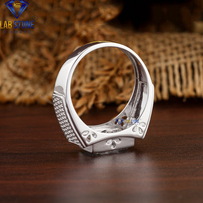 3.28 TDW Radiant Cut Diamond Men’s Engagement Ring