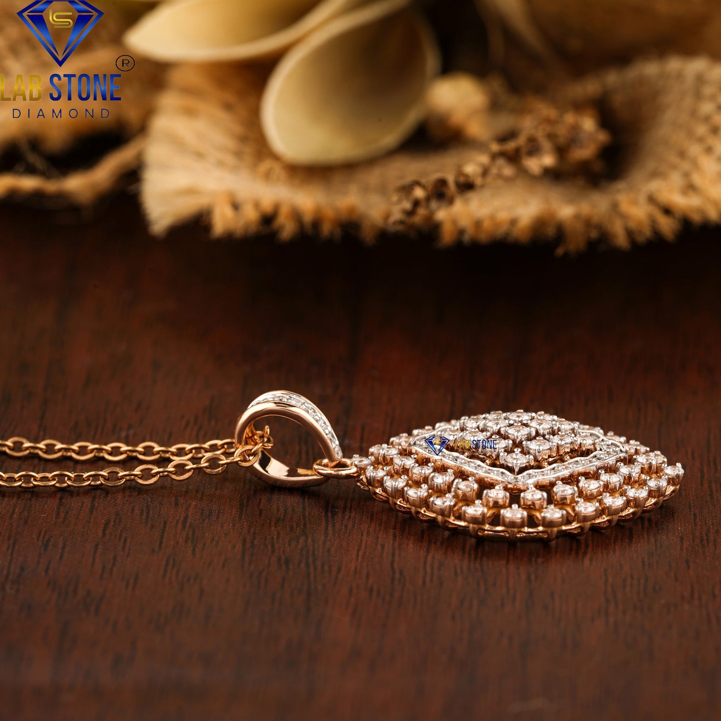 1.54 TDW Round Cut Diamond Pendant & Earring