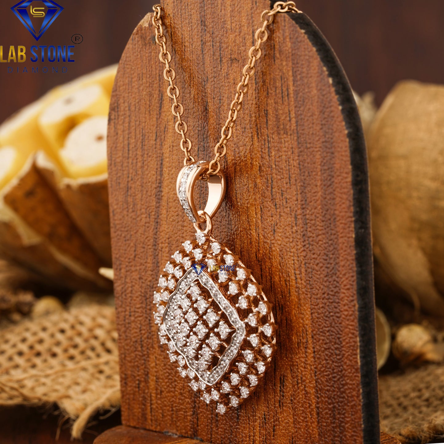 1.54 TDW Round Cut Diamond Pendant & Earring