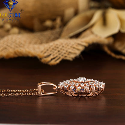 1.14 TDW Round Cut Diamond Pendant & Earring