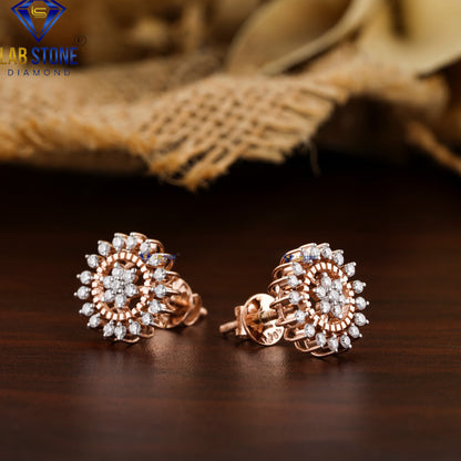 1.14 TDW Round Cut Diamond Pendant & Earring