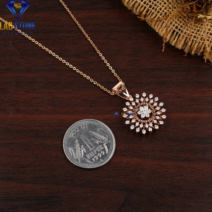 1.14 TDW Round Cut Diamond Pendant & Earring