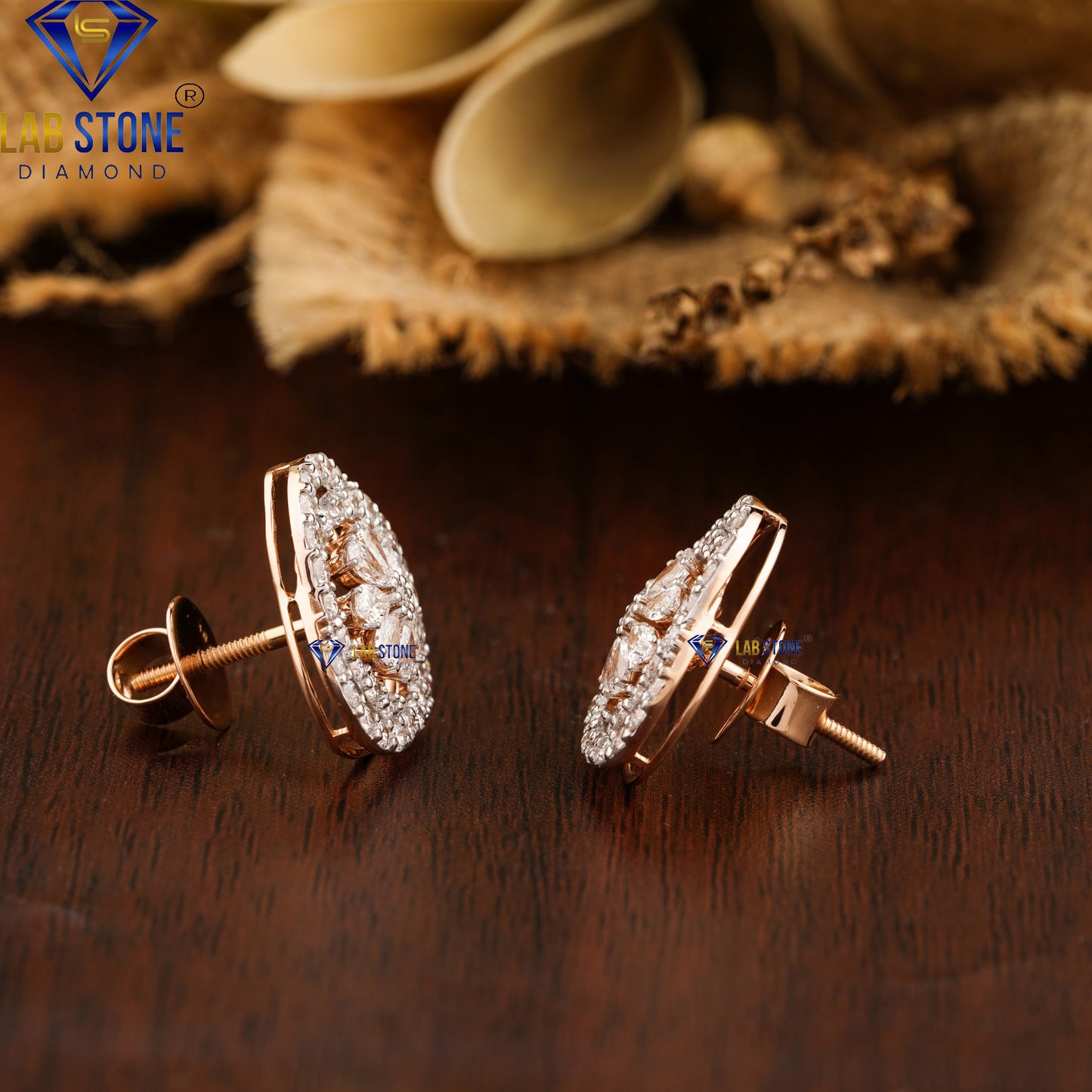 3.06 TDW Pear & Round Cut Diamond Pendant & Earring