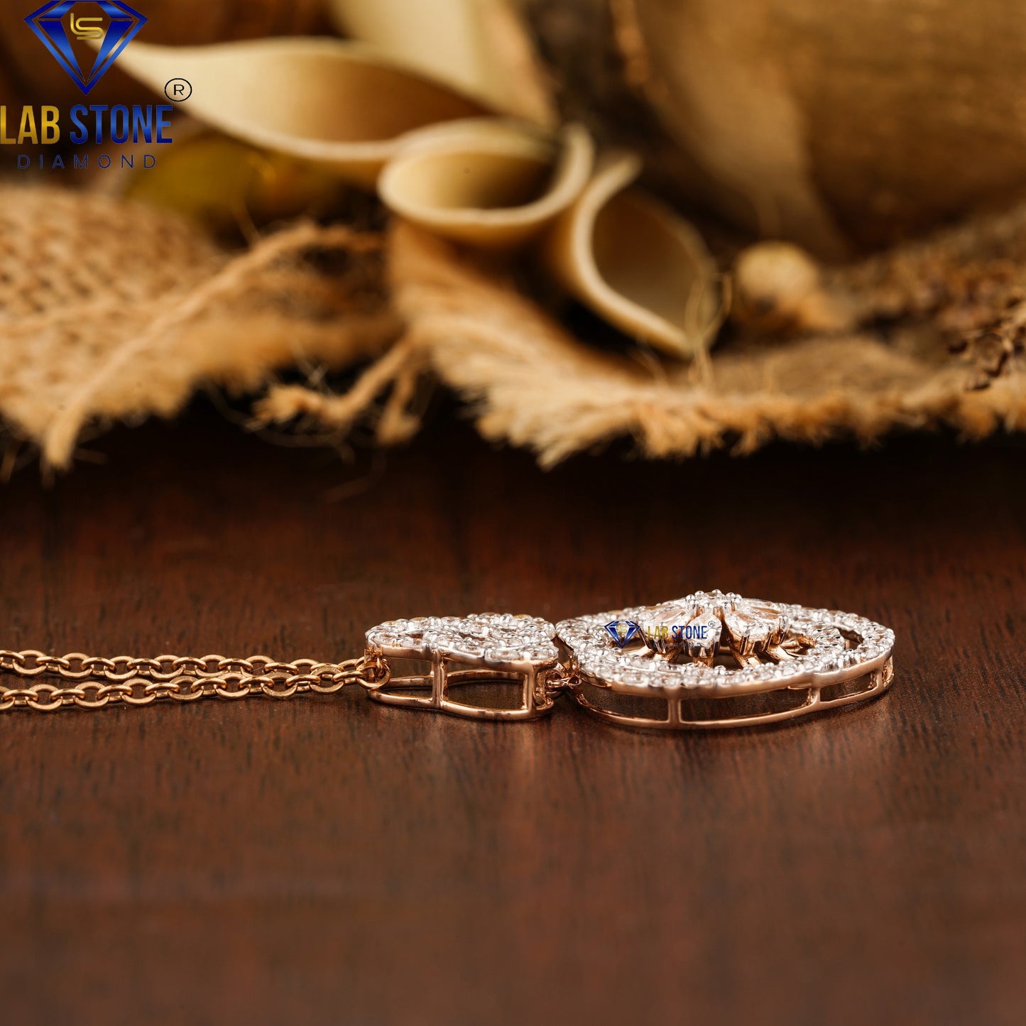 3.06 TDW Pear & Round Cut Diamond Pendant & Earring