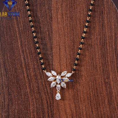2.80 TDW Marquise & Pear Cut Diamond Mangalsutra