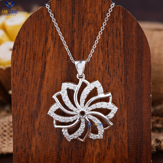 1.32 TDW Round Cut Diamond Pendant & Earring