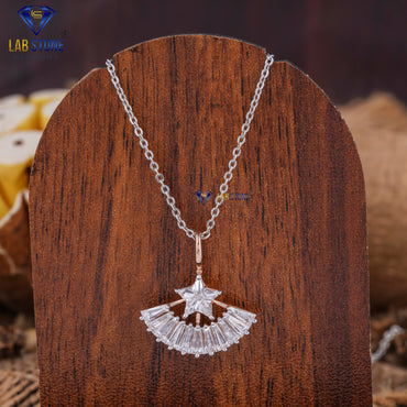 4.88 TDW Kite & Tapered Baguette Cut Diamond Pendant & Earring