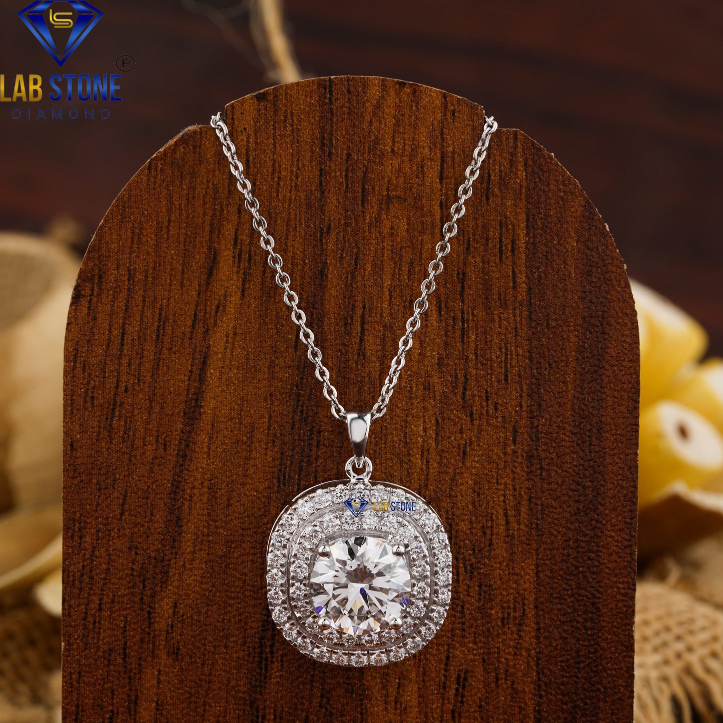8.17 TDW Round Cut Diamond Pendant & Earring