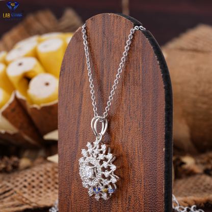 1.60 TDW Round Cut Diamond Pendant & Earring