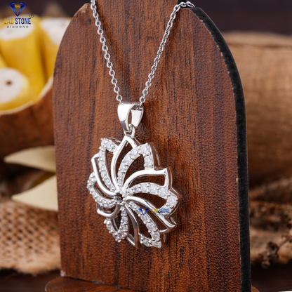 1.32 TDW Round Cut Diamond Pendant & Earring