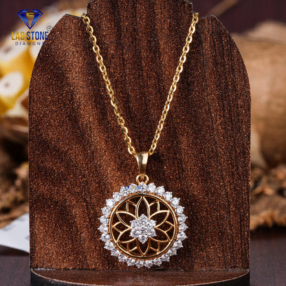 1.53 TDW Round Cut Diamond Pendant & Earring