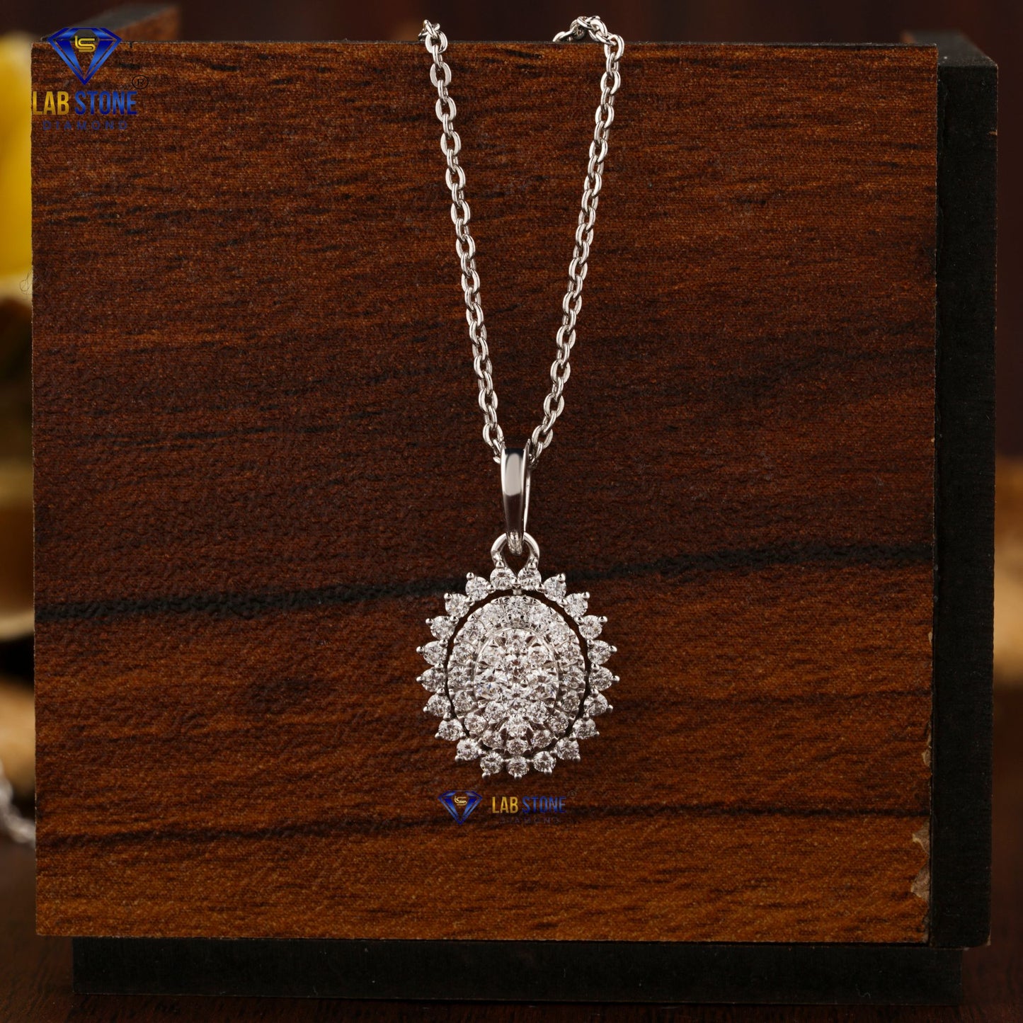 0.871 TDW Round Cut Diamond Pendant & Earring