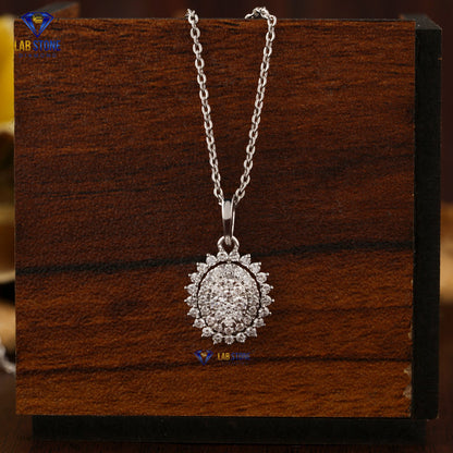 0.871 TDW Round Cut Diamond Pendant & Earring