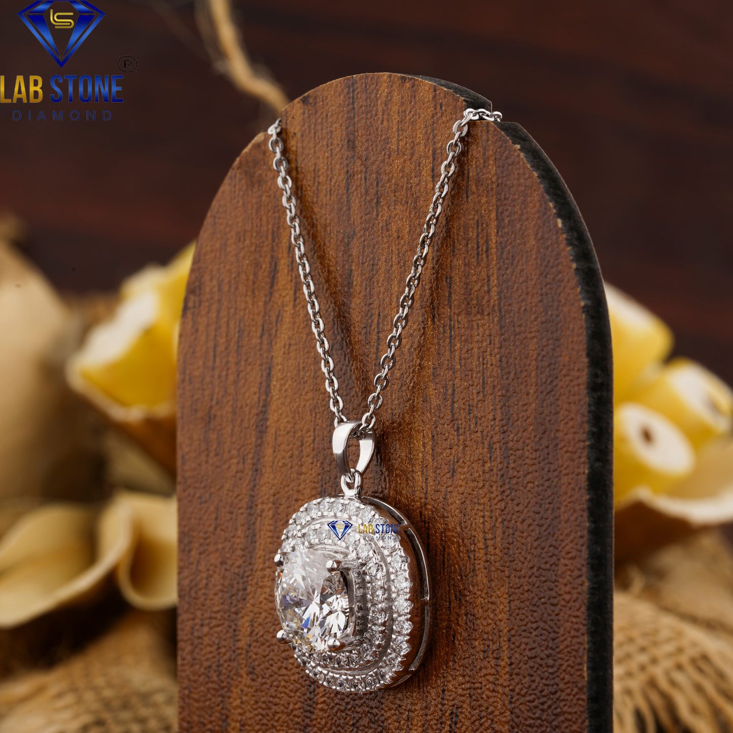 8.17 TDW Round Cut Diamond Pendant & Earring