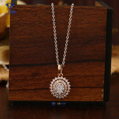 0.871 TDW Round Cut Diamond Pendant & Earring