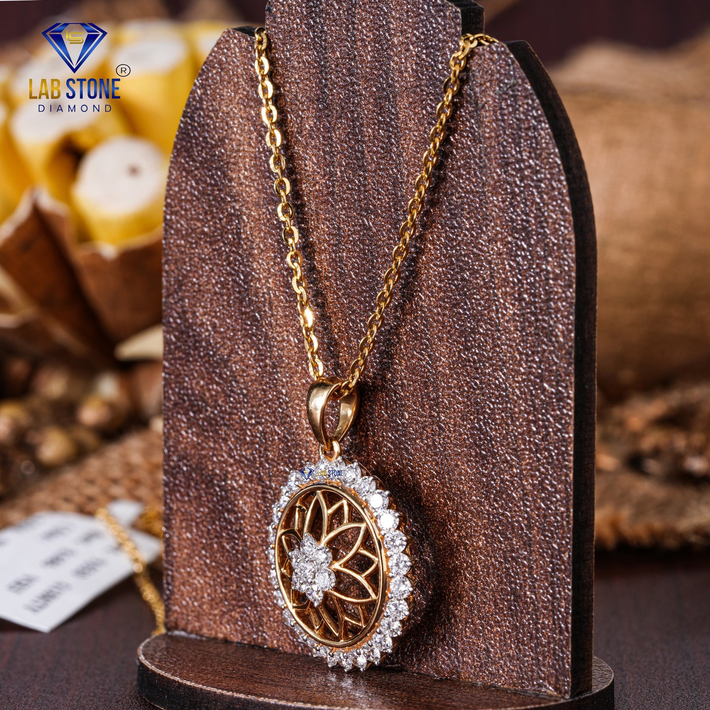 1.53 TDW Round Cut Diamond Pendant & Earring