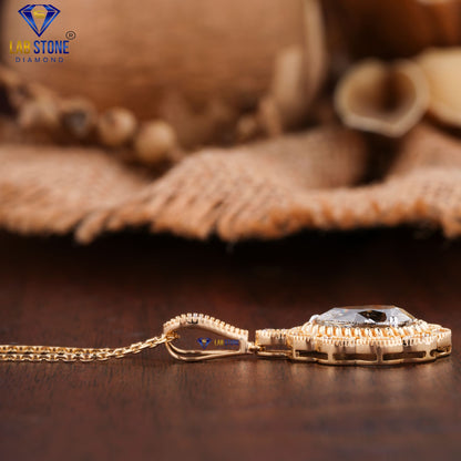 7.41 TDW Pear, Marquise & Round Cut Diamond Pendant & Earring