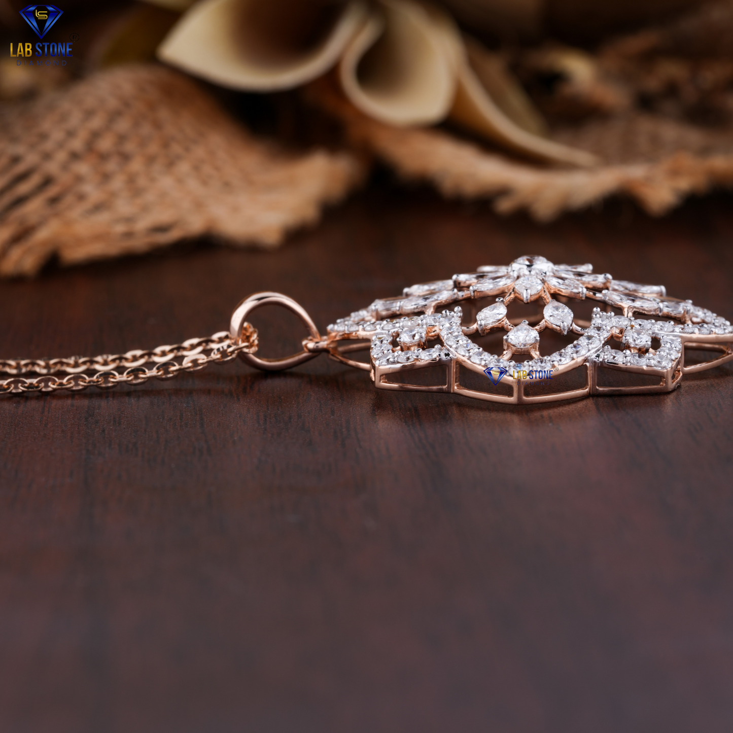 3.43 TDW Round, Marquise & Pear Cut Diamond Pendant & Earring