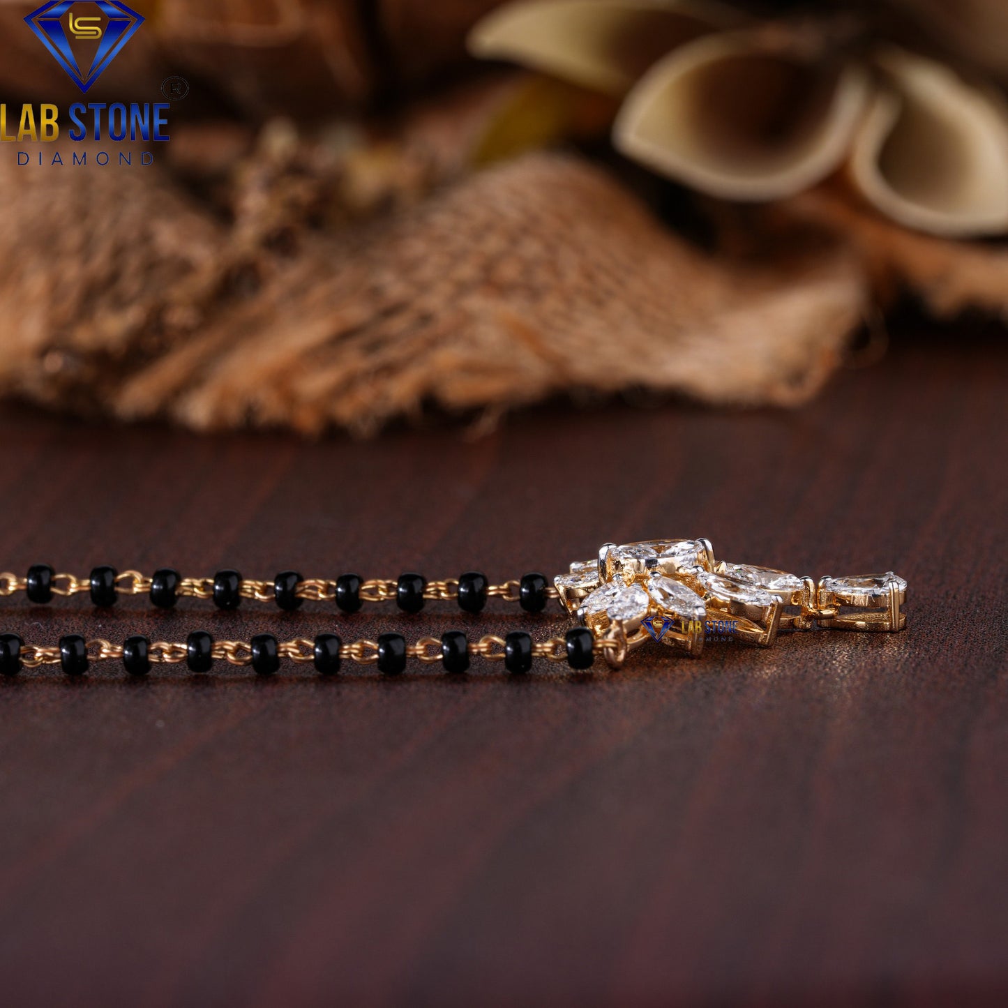 2.80 TDW Marquise & Pear Cut Diamond Mangalsutra