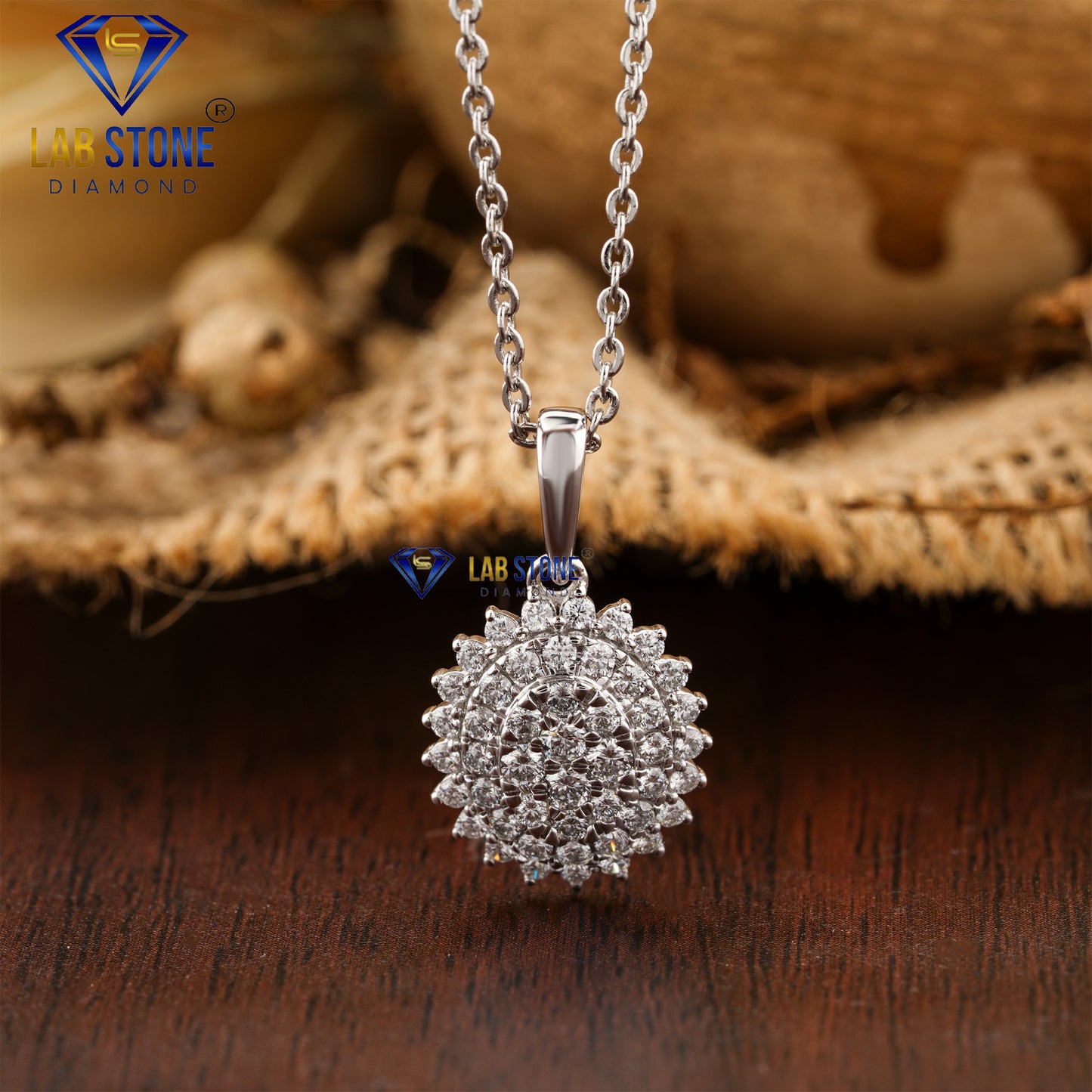 0.871 TDW Round Cut Diamond Pendant & Earring