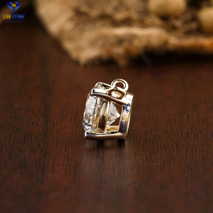 7.49 TDW Round Cut Diamond Pendant & Earring