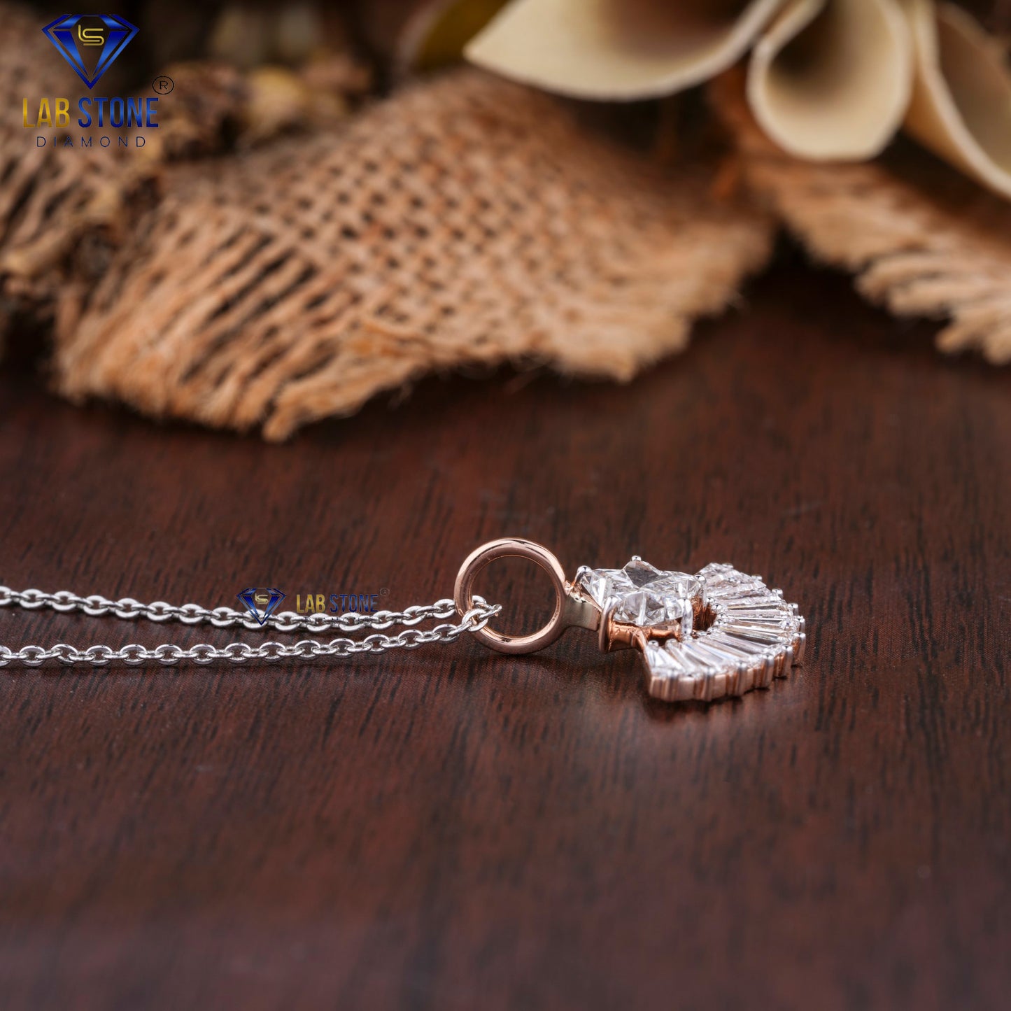 4.88 TDW Kite & Tapered Baguette Cut Diamond Pendant & Earring