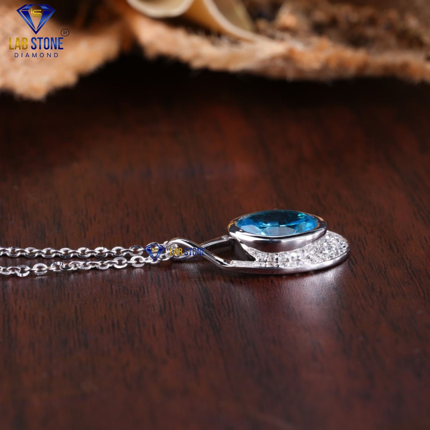 5.03 TDW Fancy Blue Oval & Round Cut Diamond Pendant & Earring