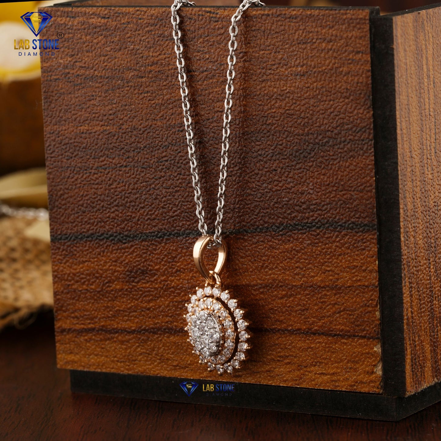 0.871 TDW Round Cut Diamond Pendant & Earring