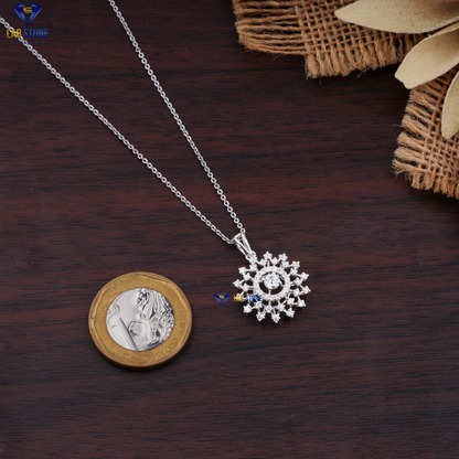 1.60 TDW Round Cut Diamond Pendant & Earring