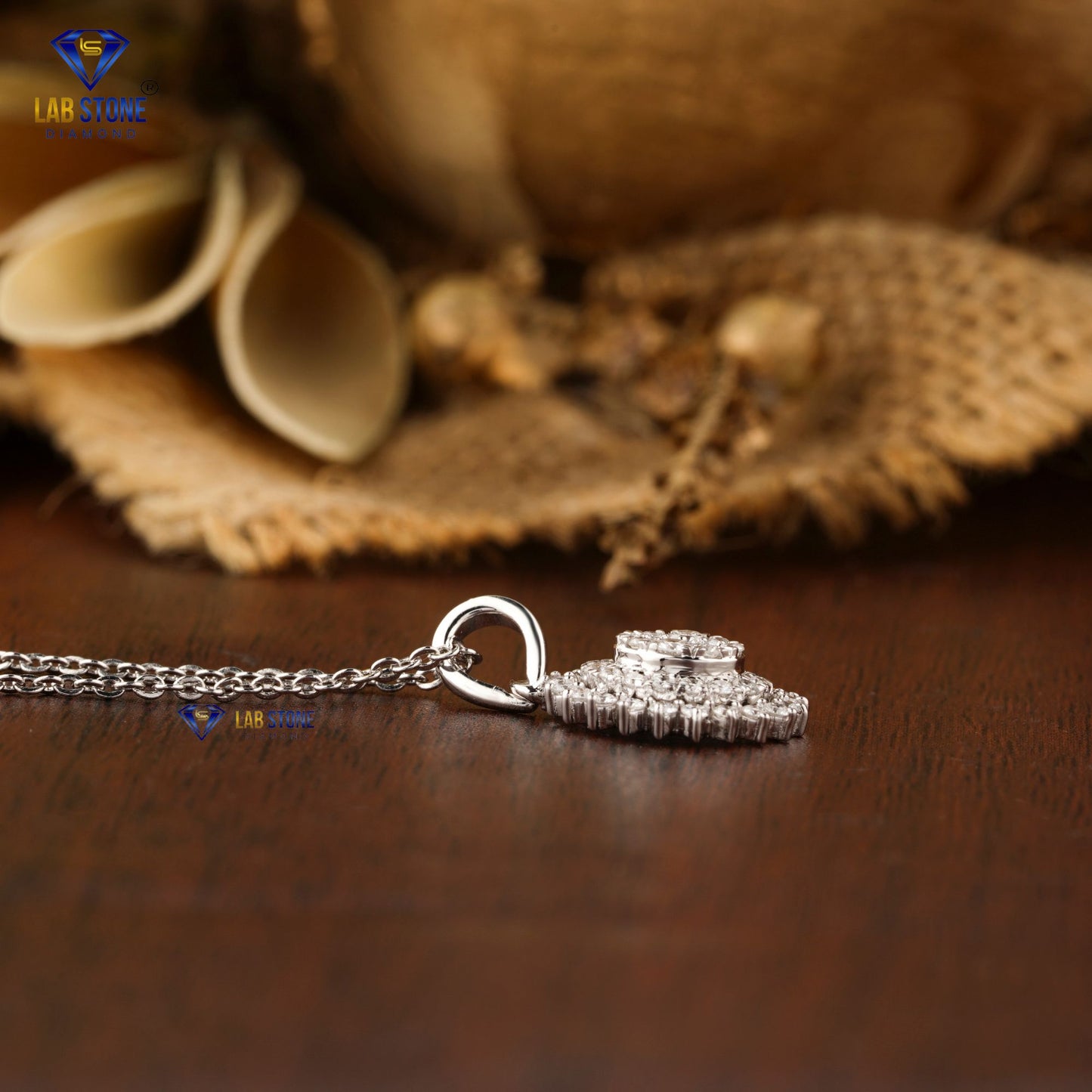 0.871 TDW Round Cut Diamond Pendant & Earring