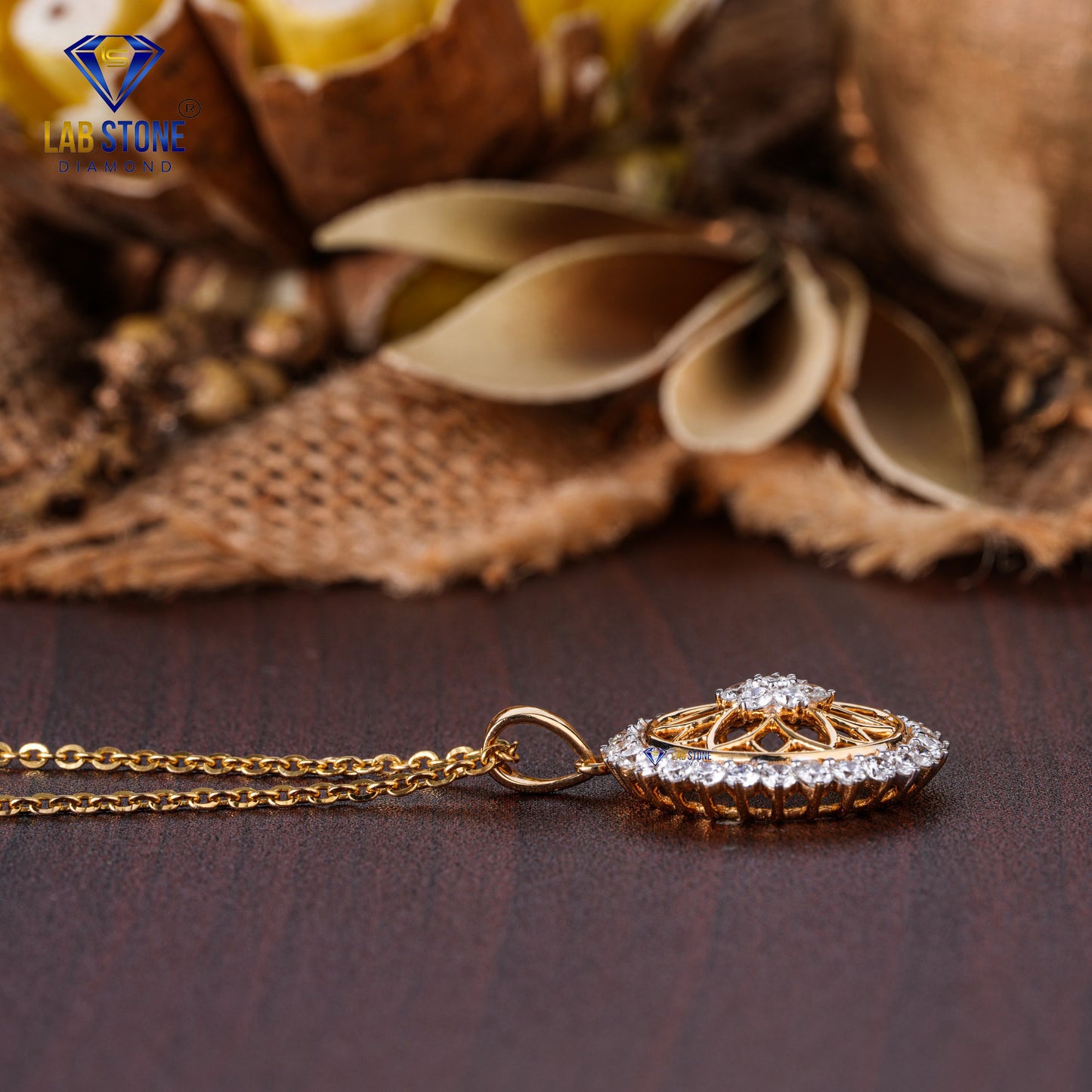 1.53 TDW Round Cut Diamond Pendant & Earring