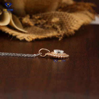 0.871 TDW Round Cut Diamond Pendant & Earring