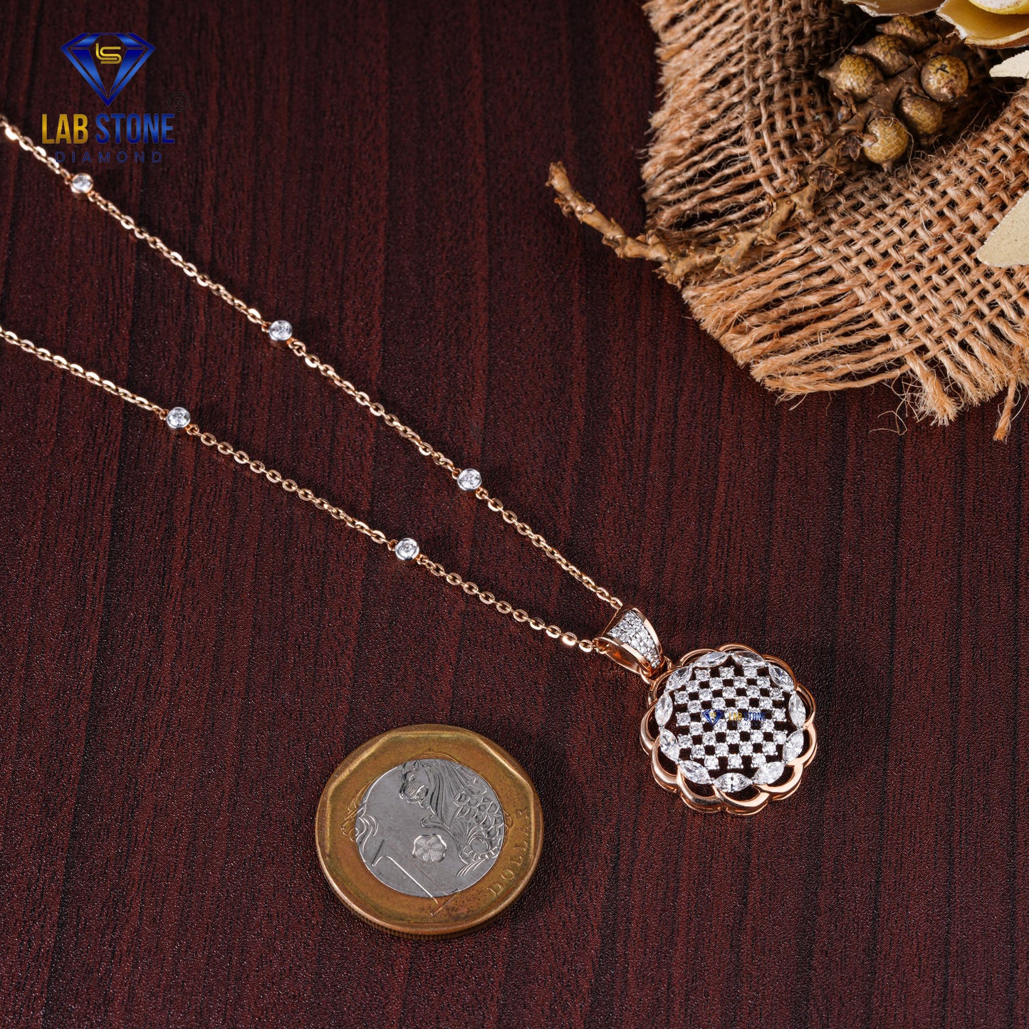 1.98 TDW Marquise & Round Cut Diamond Pendant & Earring