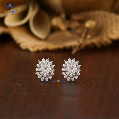 0.871 TDW Round Cut Diamond Pendant & Earring