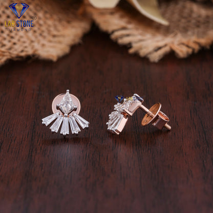 4.88 TDW Kite & Tapered Baguette Cut Diamond Pendant & Earring