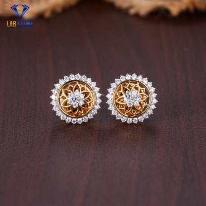 1.53 TDW Round Cut Diamond Pendant & Earring