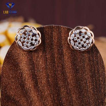 1.98 TDW Marquise & Round Cut Diamond Pendant & Earring