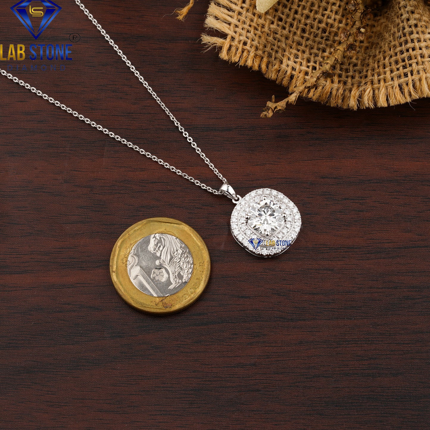 8.17 TDW Round Cut Diamond Pendant & Earring