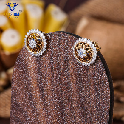 1.53 TDW Round Cut Diamond Pendant & Earring