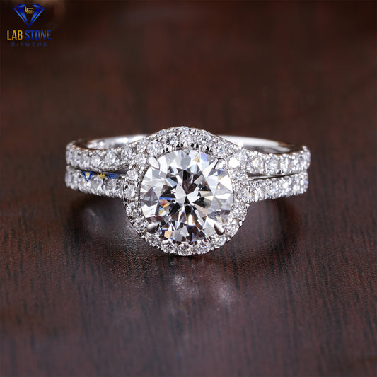 1.82 TDW Round Cut Women’s Diamond Ring with Band