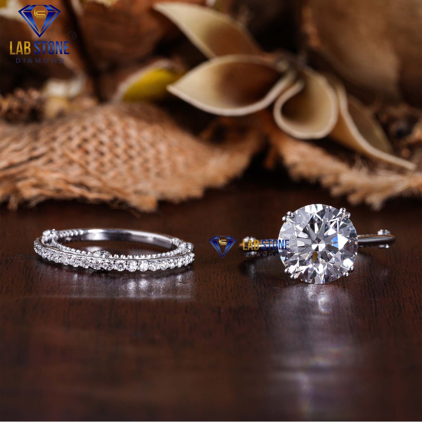 5.469 TDW Round Cut Women’s Diamond Ring with Band