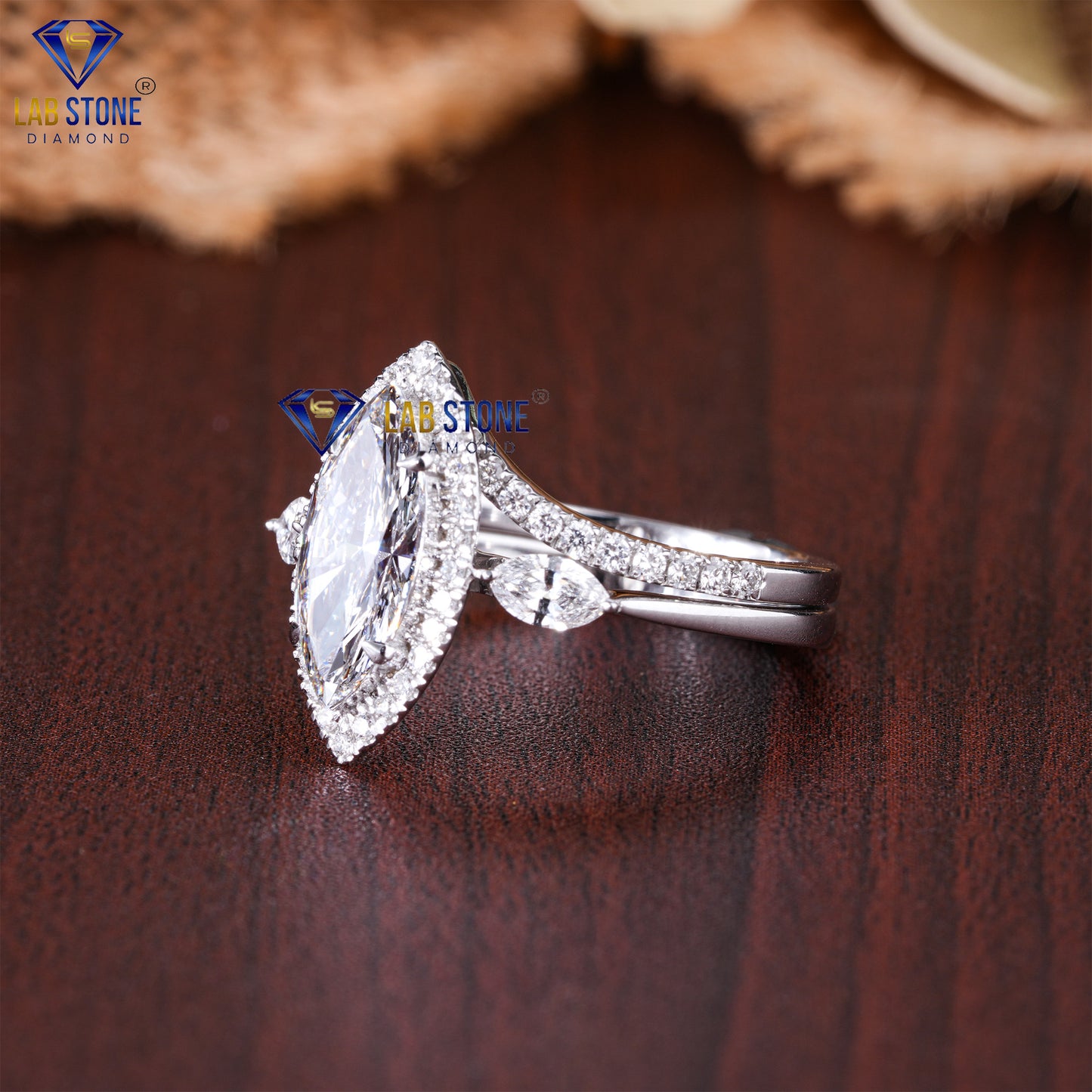 2.02 TDW Marquise & Round Cut Diamond Women’s Ring with Band