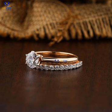 1.78 TDW Round Cut Women’s Diamond Ring with Band