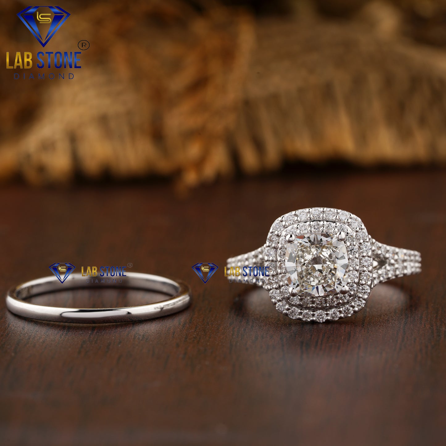 1.79 TDW Cushion & Round Cut Diamond Women’s Ring with Band