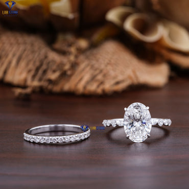 3.205 TDW Oval, Marquise & Round Cut Diamond Ring with Band