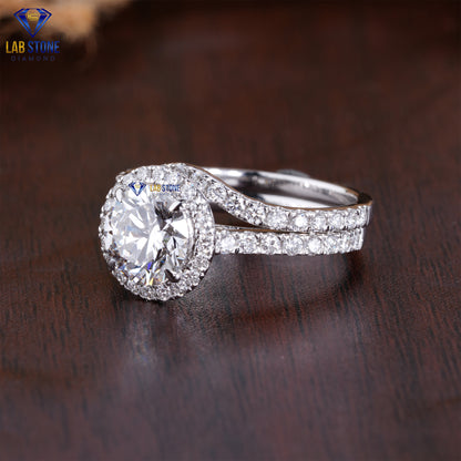 1.82 TDW Round Cut Women’s Diamond Ring with Band