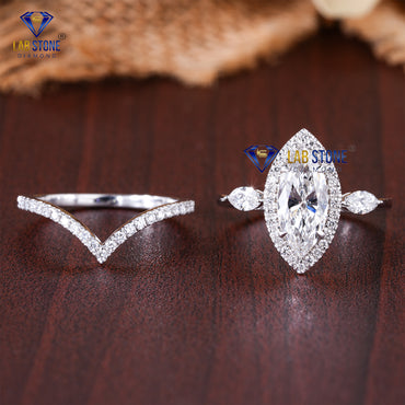 2.02 TDW Marquise & Round Cut Diamond Women’s Ring with Band